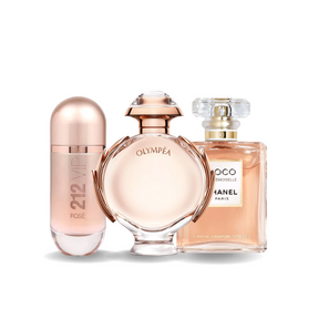 Pack de 3 Parfums Carolina Herrera 212 VIP ROSÉ,  Paco Rabanne OLYMPÉA et Chanel COCO MADEMOISELLE (Eau de Parfum)