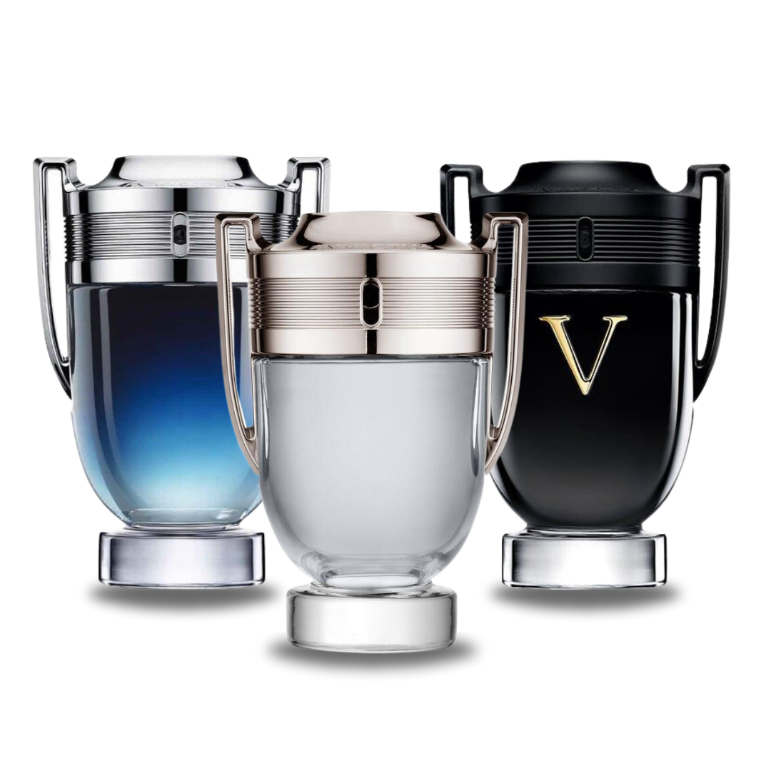 Pack 3 Parfums Paco Rabanne INVICTUS LEGEND, Paco Rabanne INVICTUS et Paco Rabanne INVICTUS VICTORY 100ml (Eau de Parfum)